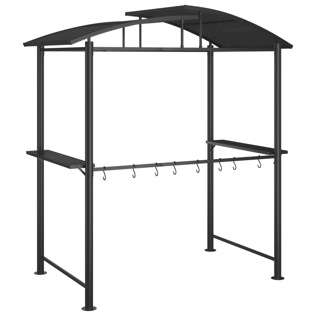 Cenador Barbacoa Estante Lateral Acero Antracita 210X114X230 Cm