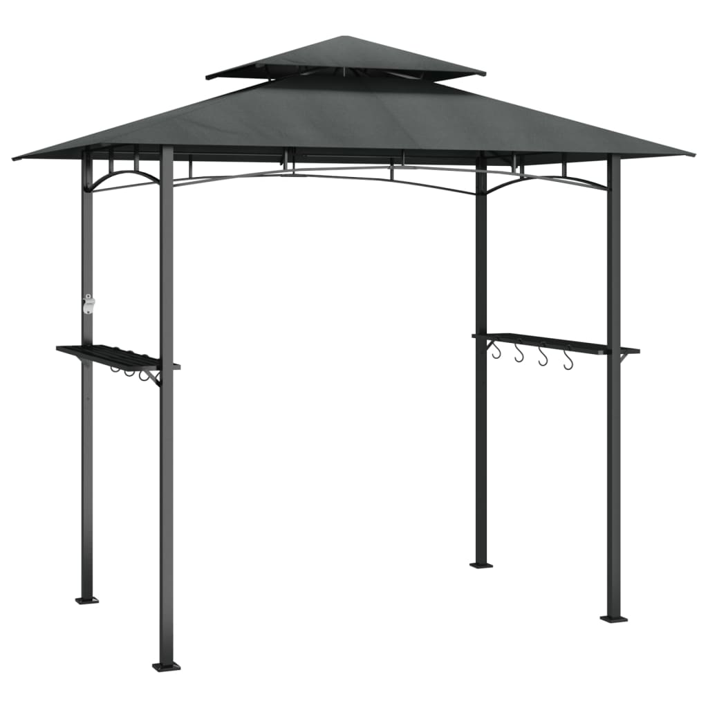 Cenador Barbacoa Estante Lateral Acero Antracita 240X150X243 Cm