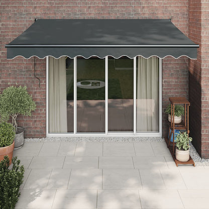 Toldo Retráctil Aluminio Y Tela Gris Antracita