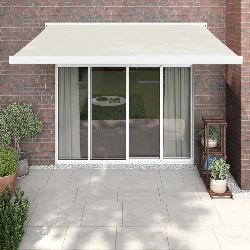 Toldo Retráctil Aluminio Y Tela Gris 3X2,5 M