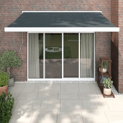 Toldo Retráctil Aluminio Y Tela Gris 3X2,5 M