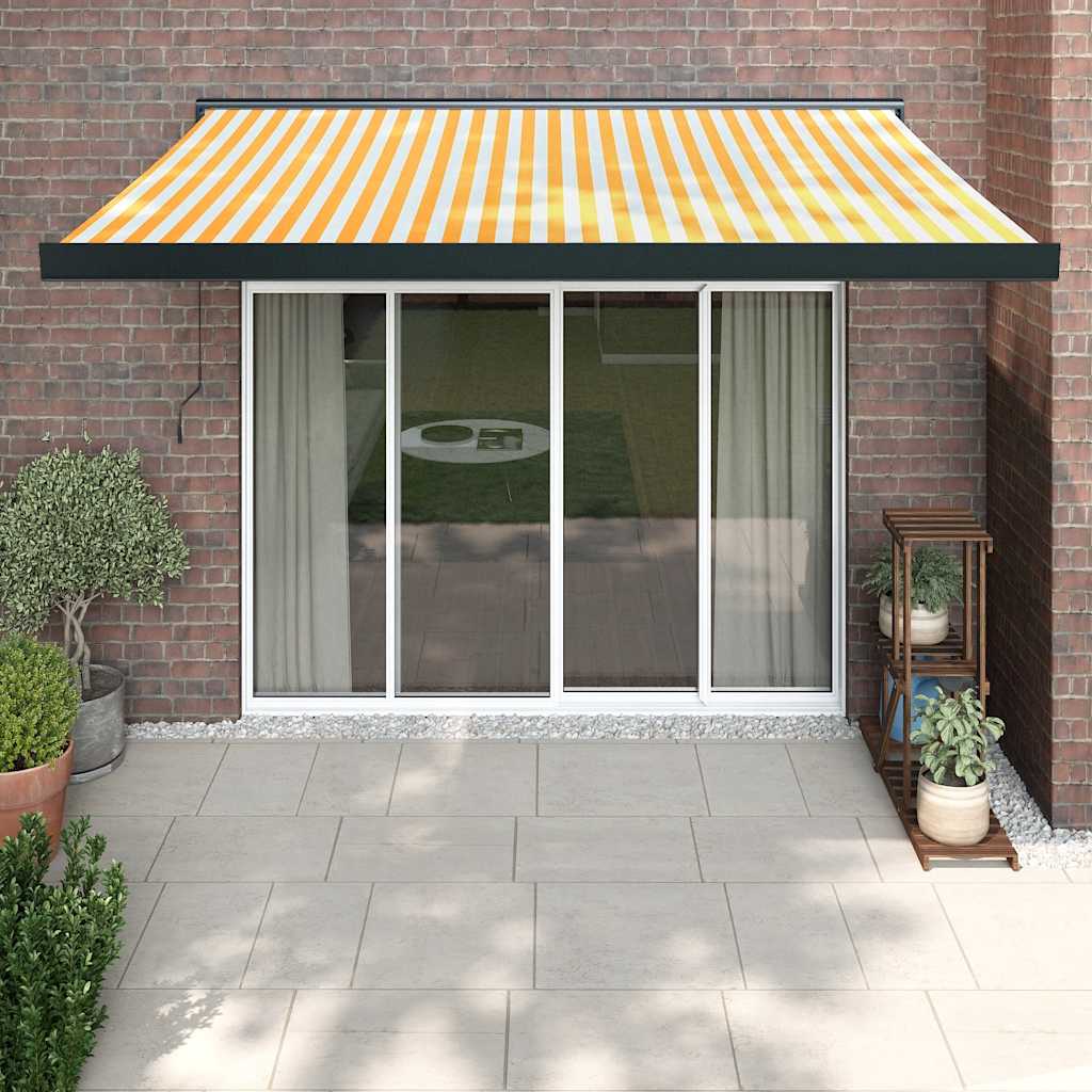 Toldo Retráctil Aluminio Y Tela Gris 3X2,5 M