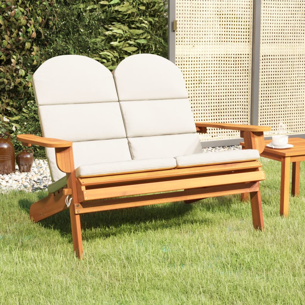 Banco De Jardín Adirondack Con Cojines Madera De Acacia 126 Cm