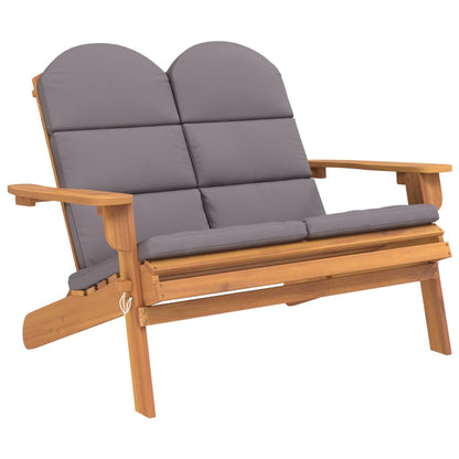 Banco De Jardín Adirondack Con Cojines Madera De Acacia 126 Cm