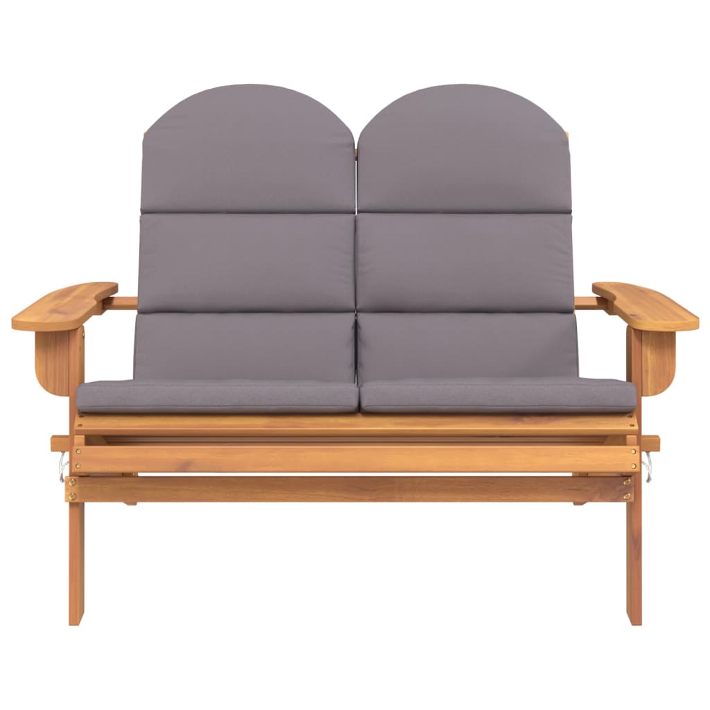 Banco De Jardín Adirondack Con Cojines Madera De Acacia 126 Cm