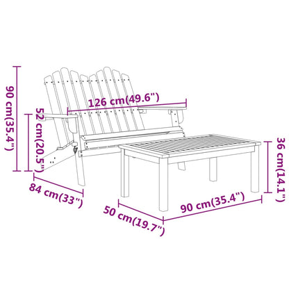 Juego De Muebles De Jardín Adirondack 2 Piezas Madera Acacia