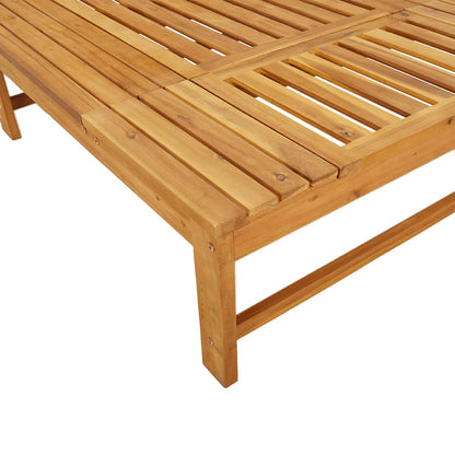 Tumbona Con Cojín Blanco Y Almohada Madera Maciza Acacia
