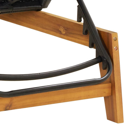Tumbona Con Mesa Ratán Sintético Y Madera Maciza De Acacia