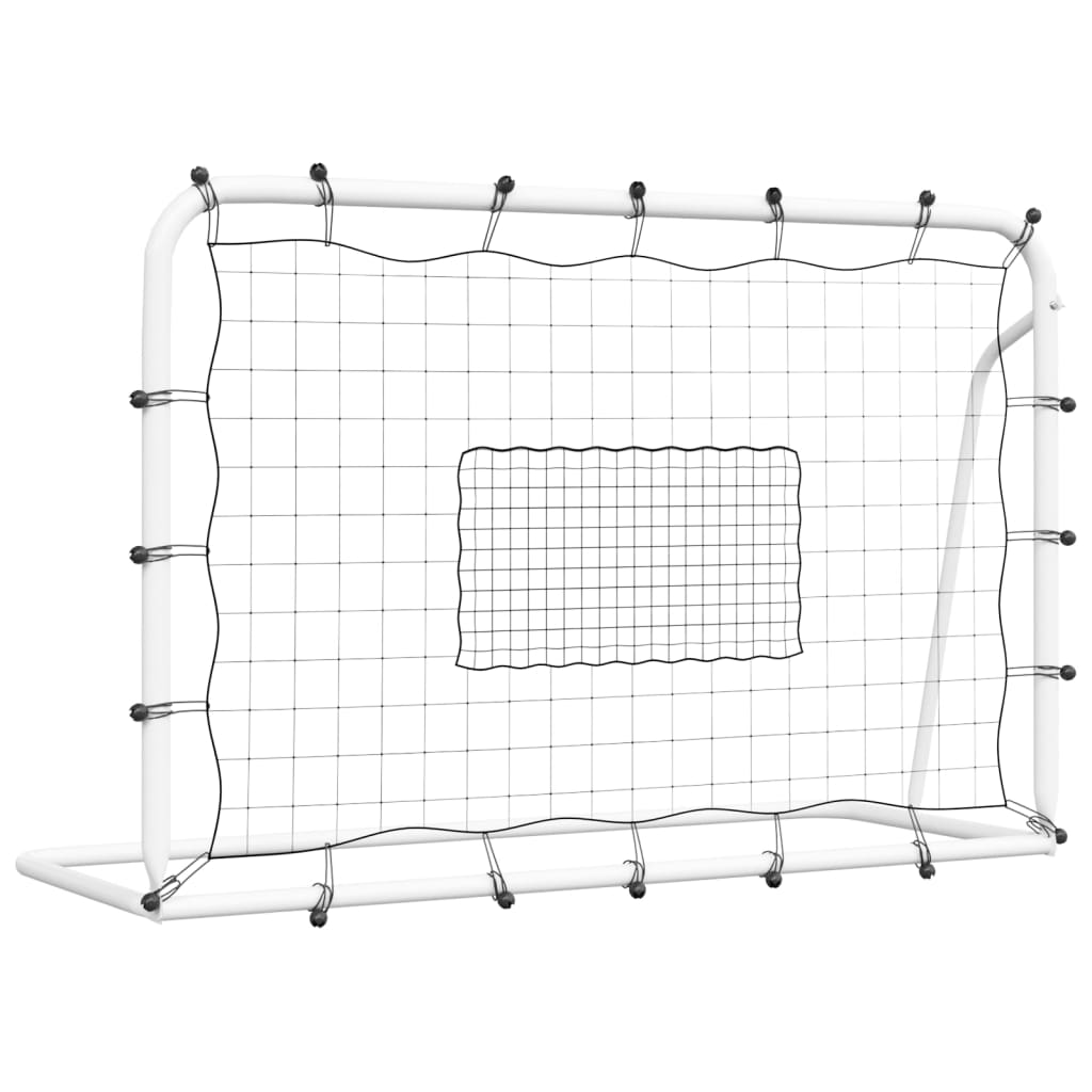 Red De Rebote De Fútbol Acero Y Pe Blanco Y Negro 184X61X123 Cm