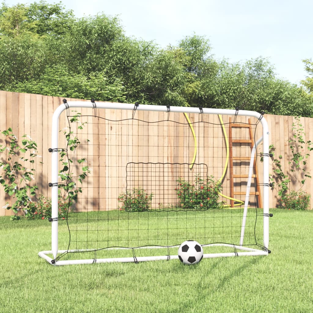 Red De Rebote De Fútbol Acero Y Pe Blanco Y Negro 184X61X123 Cm
