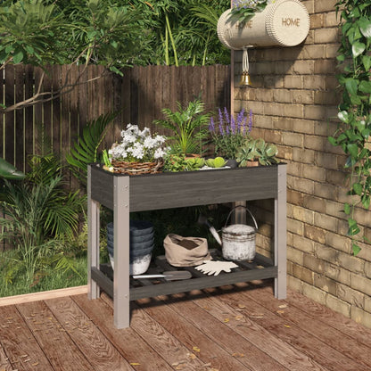 Mesa De Cultivo Para Jardín Con Estante Wpc Gris