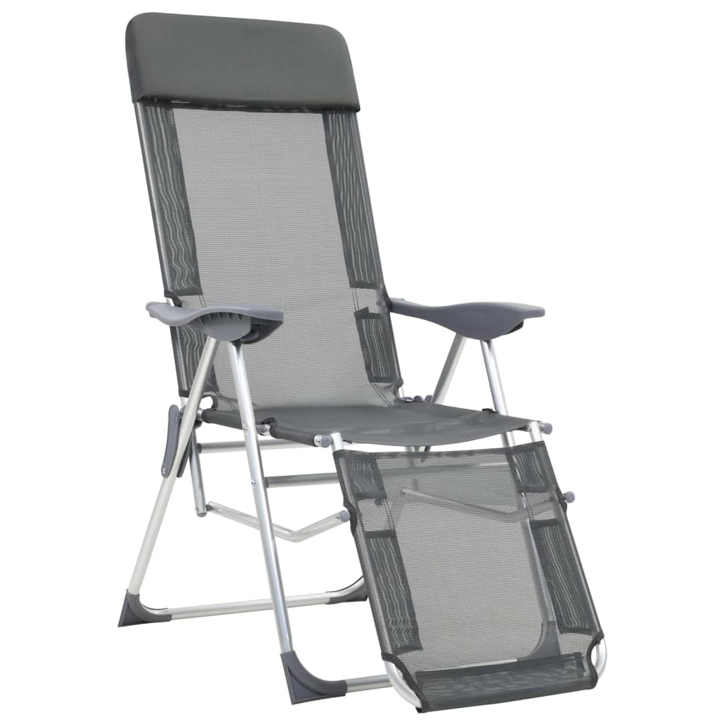 Sillas De Camping Plegables Con Reposapiés 2 Uds Textilene