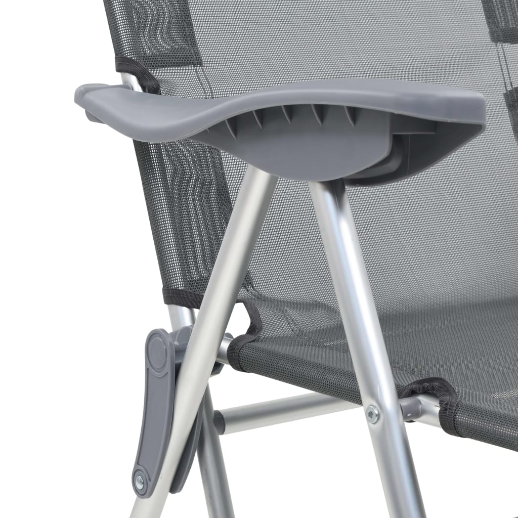 Sillas De Camping Plegables Con Reposapiés 2 Uds Textilene