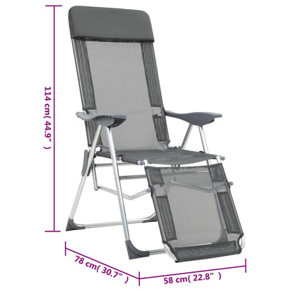 Sillas De Camping Plegables Con Reposapiés 2 Uds Textilene