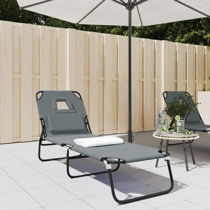 Tumbona Plegable Acero Recubrimiento En Polvo Tela Oxford Taupe