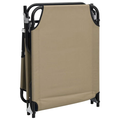 Tumbona Plegable Acero Recubrimiento En Polvo Tela Oxford Taupe