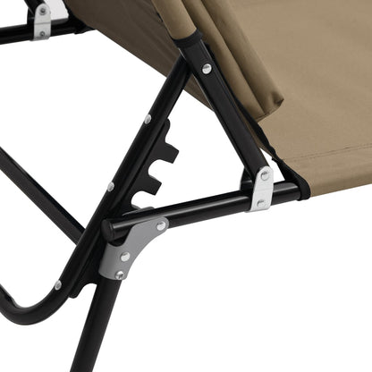 Tumbona Plegable Acero Recubrimiento En Polvo Tela Oxford Taupe