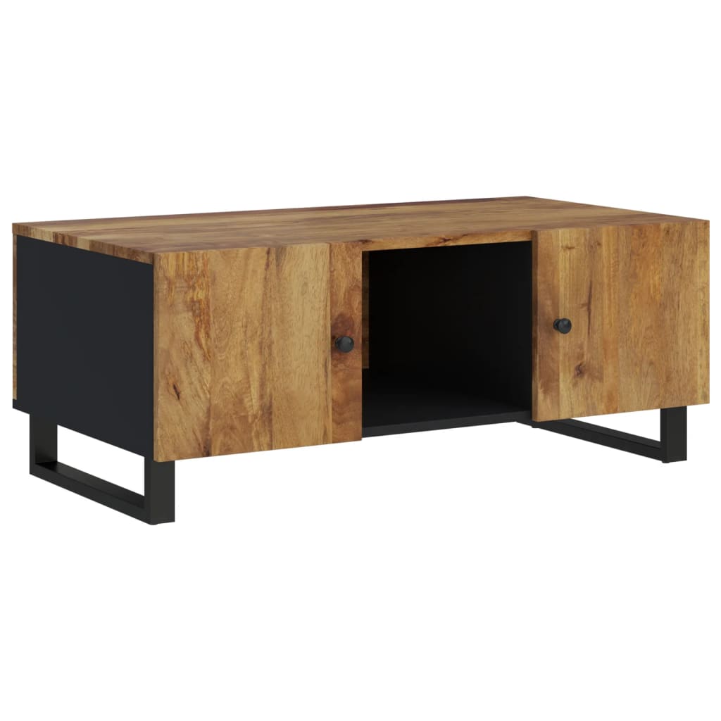 Mesa De Centro Madera Maciza Mango Y Contrachapada 100X54X40 Cm