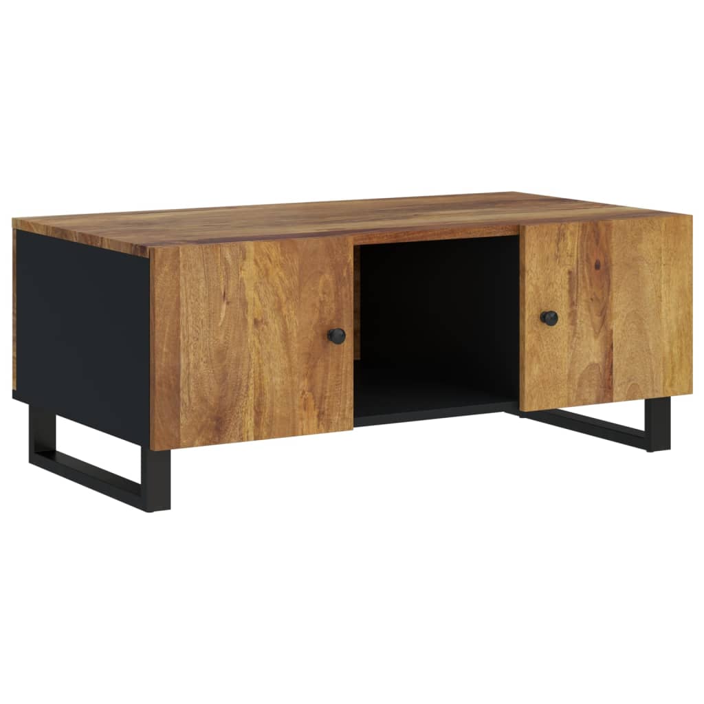 Mesa De Centro Madera Maciza Mango Y Contrachapada 100X54X40 Cm