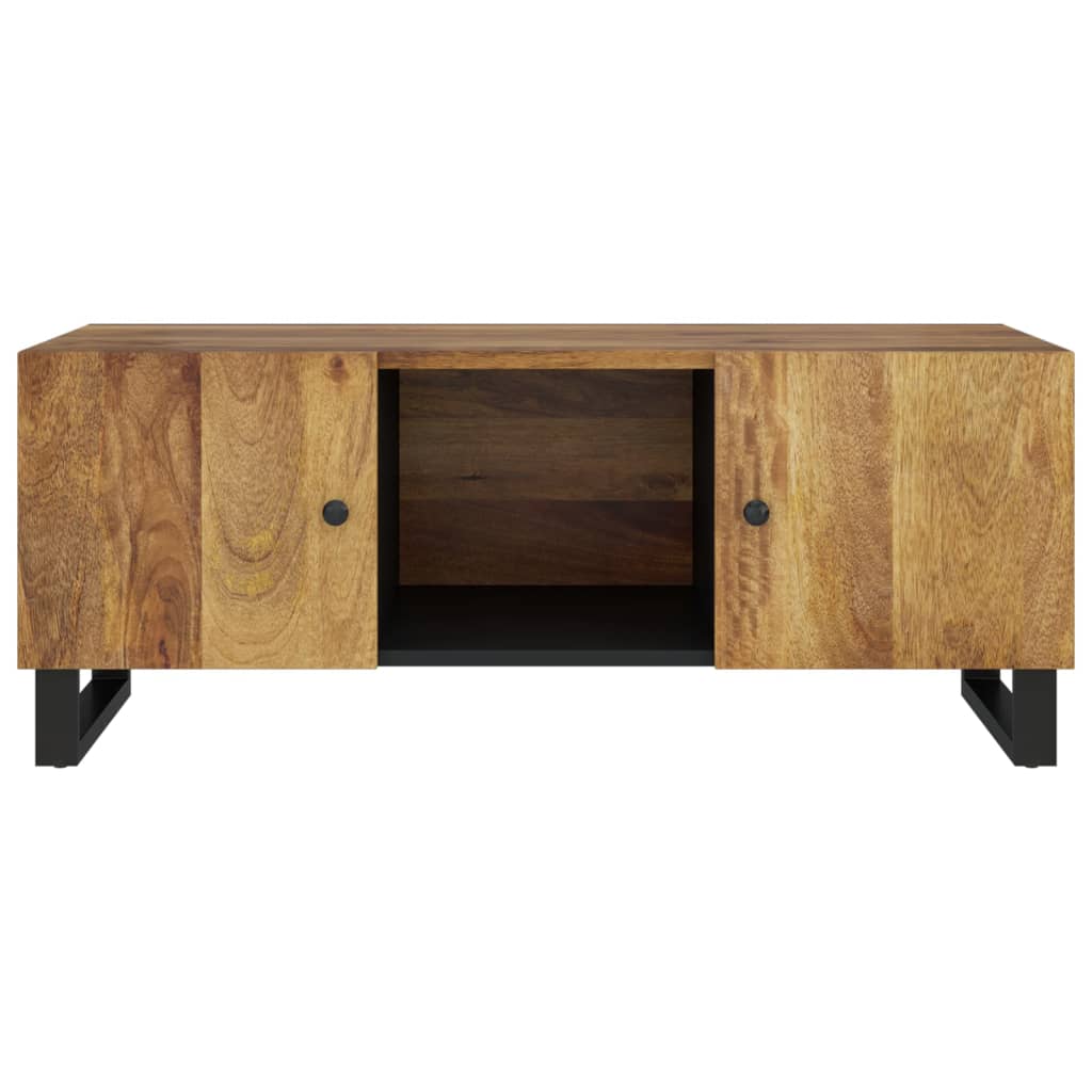 Mesa De Centro Madera Maciza Mango Y Contrachapada 100X54X40 Cm