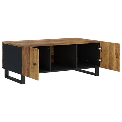 Mesa De Centro Madera Maciza Mango Y Contrachapada 100X54X40 Cm