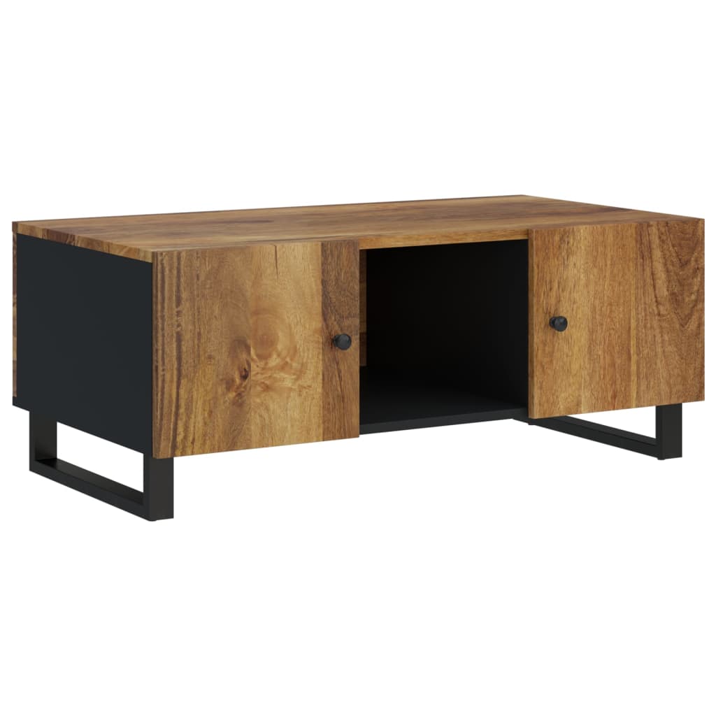 Mesa De Centro Madera Maciza Mango Y Contrachapada 100X54X40 Cm
