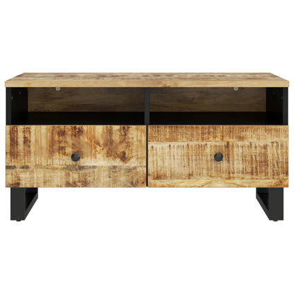 Mesa De Centro Madera Maciza Mango Y Contrachapada 80X54X40 Cm