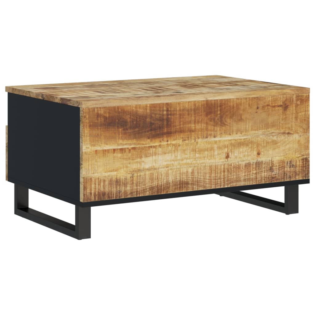Mesa De Centro Madera Maciza Mango Y Contrachapada 80X54X40 Cm