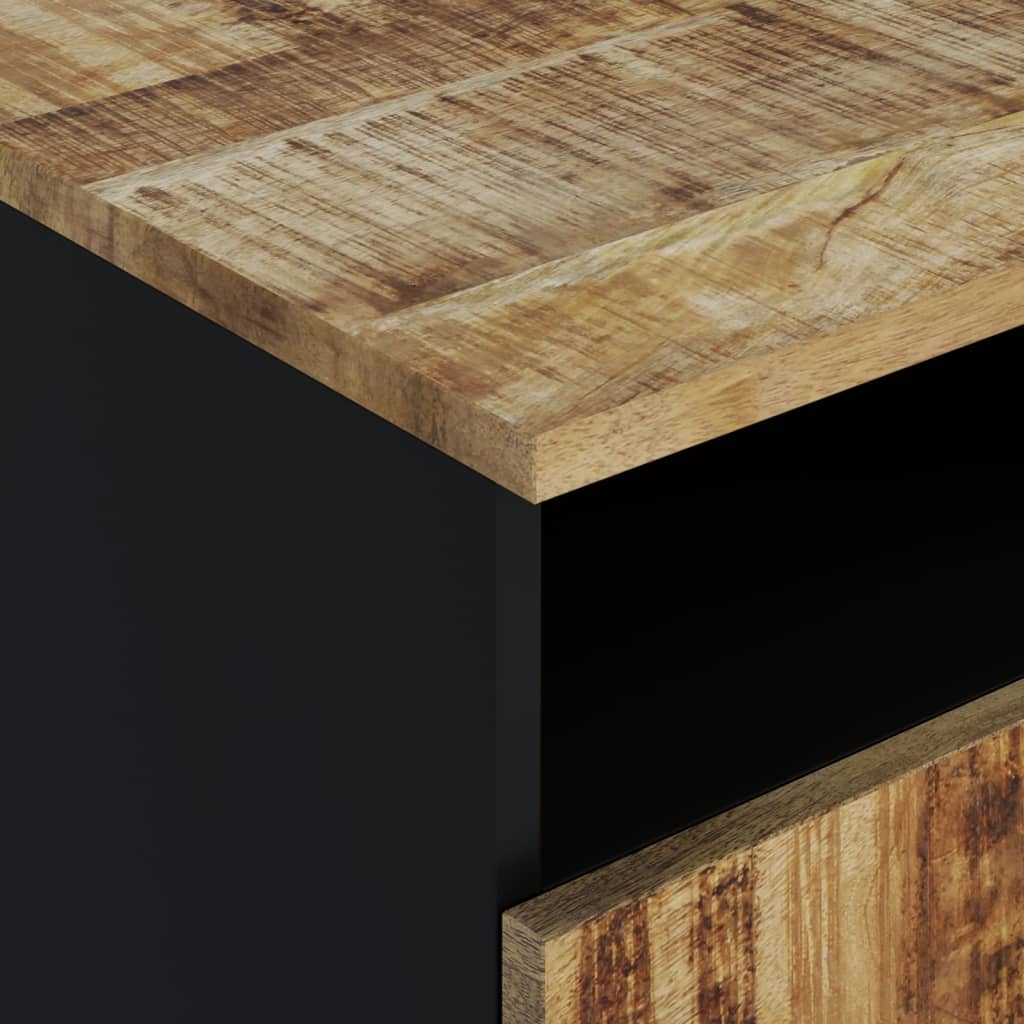 Mesa De Centro Madera Maciza Mango Y Contrachapada 80X54X40 Cm