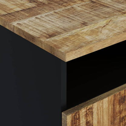 Mesa De Centro Madera Maciza Mango Y Contrachapada 80X54X40 Cm