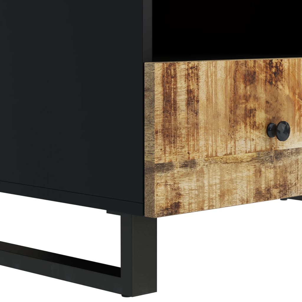 Mesa De Centro Madera Maciza Mango Y Contrachapada 80X54X40 Cm