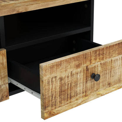 Mesa De Centro Madera Maciza Mango Y Contrachapada 80X54X40 Cm