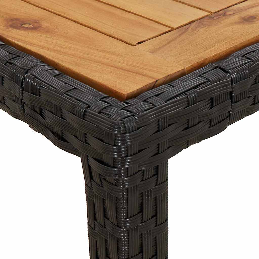 Mesa De Jardín Negro Ratán Sintético