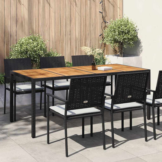 Mesa De Jardín Negro Ratán Sintético