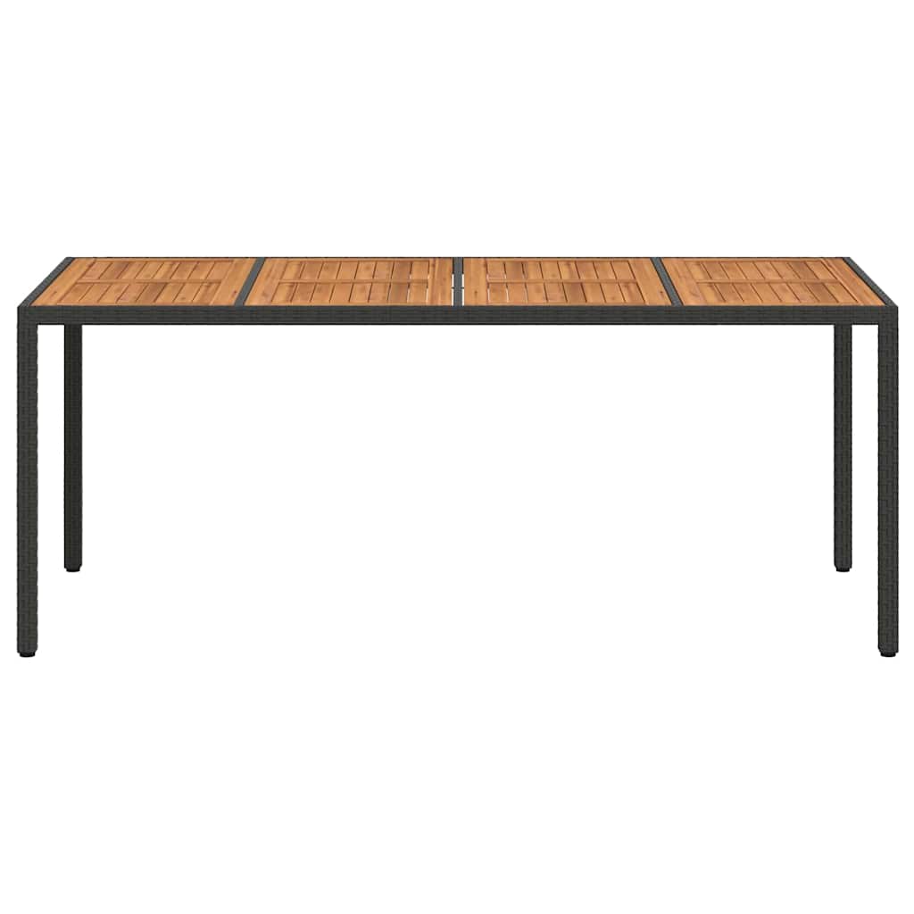Mesa De Jardín Negro Ratán Sintético