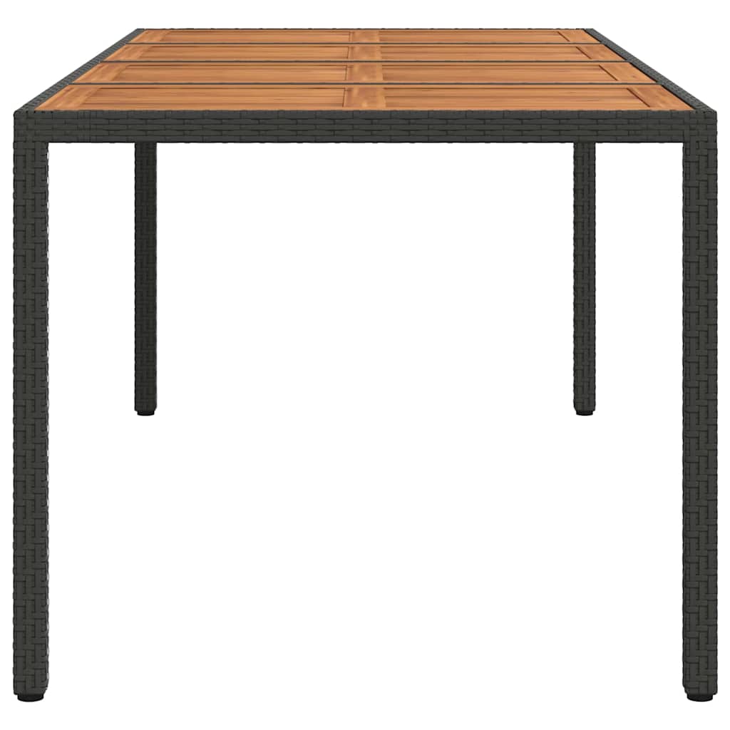 Mesa De Jardín Negro Ratán Sintético