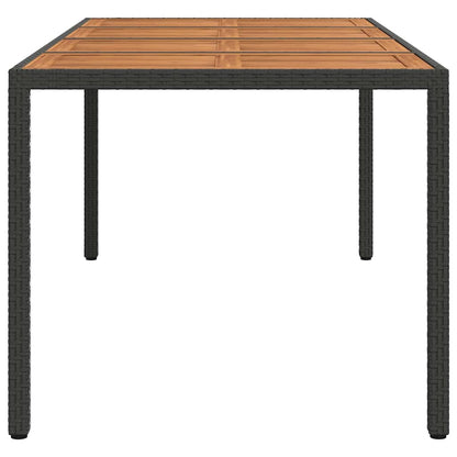 Mesa De Jardín Negro Ratán Sintético