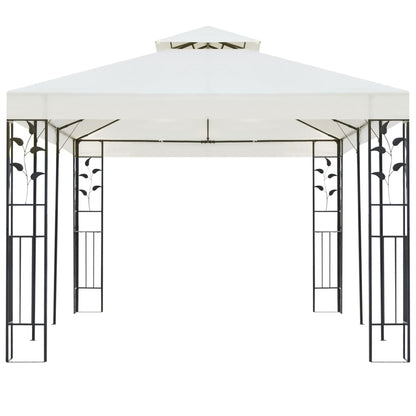 Cenador Con Doble Techo Acero Blanco 6X3 M