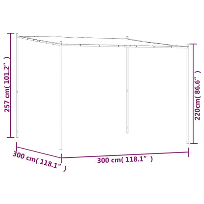 Cenador Acero Y Tela Blanco 3X3M 180 G/M²