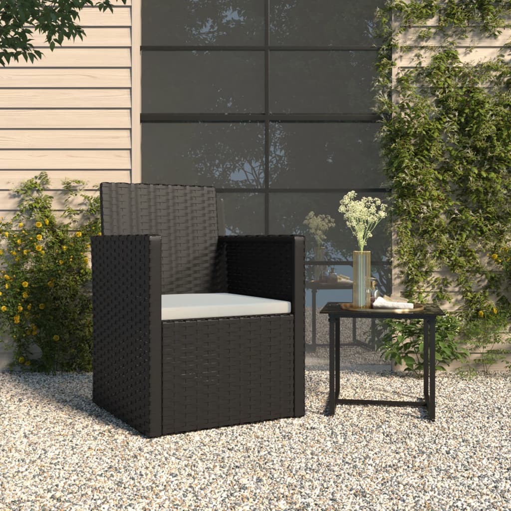 Silla De Jardín Con Cojín Ratán Sintético