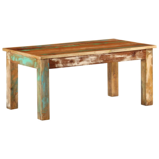 Mesa De Centro Madera Maciza Reciclada 100X55X45 Cm