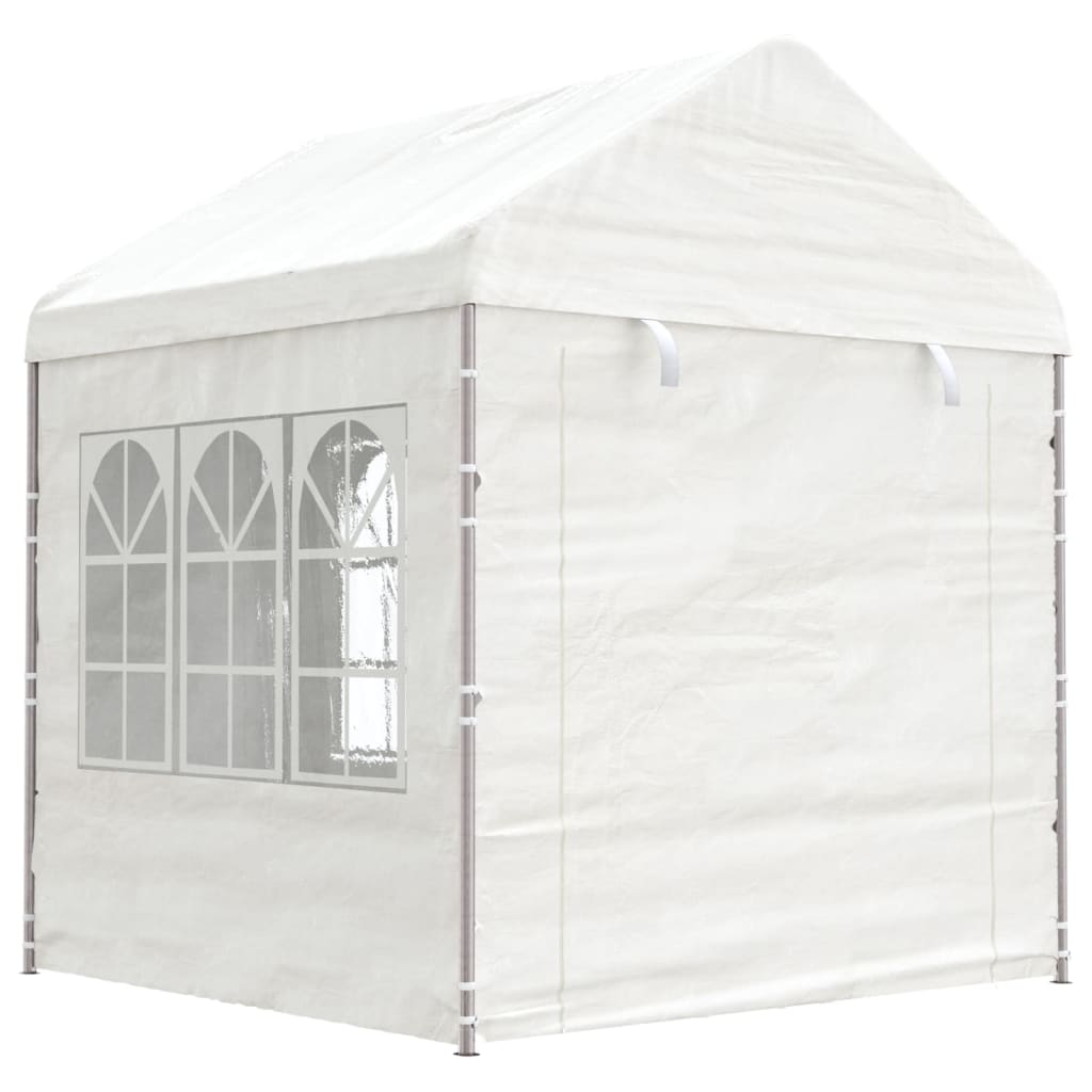 Cenador Con Techo Polietileno Blanco 2,28X2,23X2,69 M