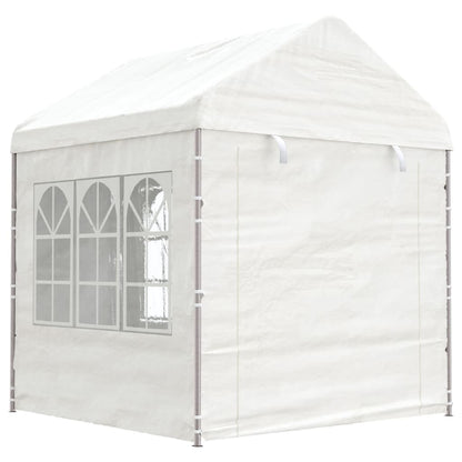 Cenador Con Techo Polietileno Blanco 2,28X2,23X2,69 M