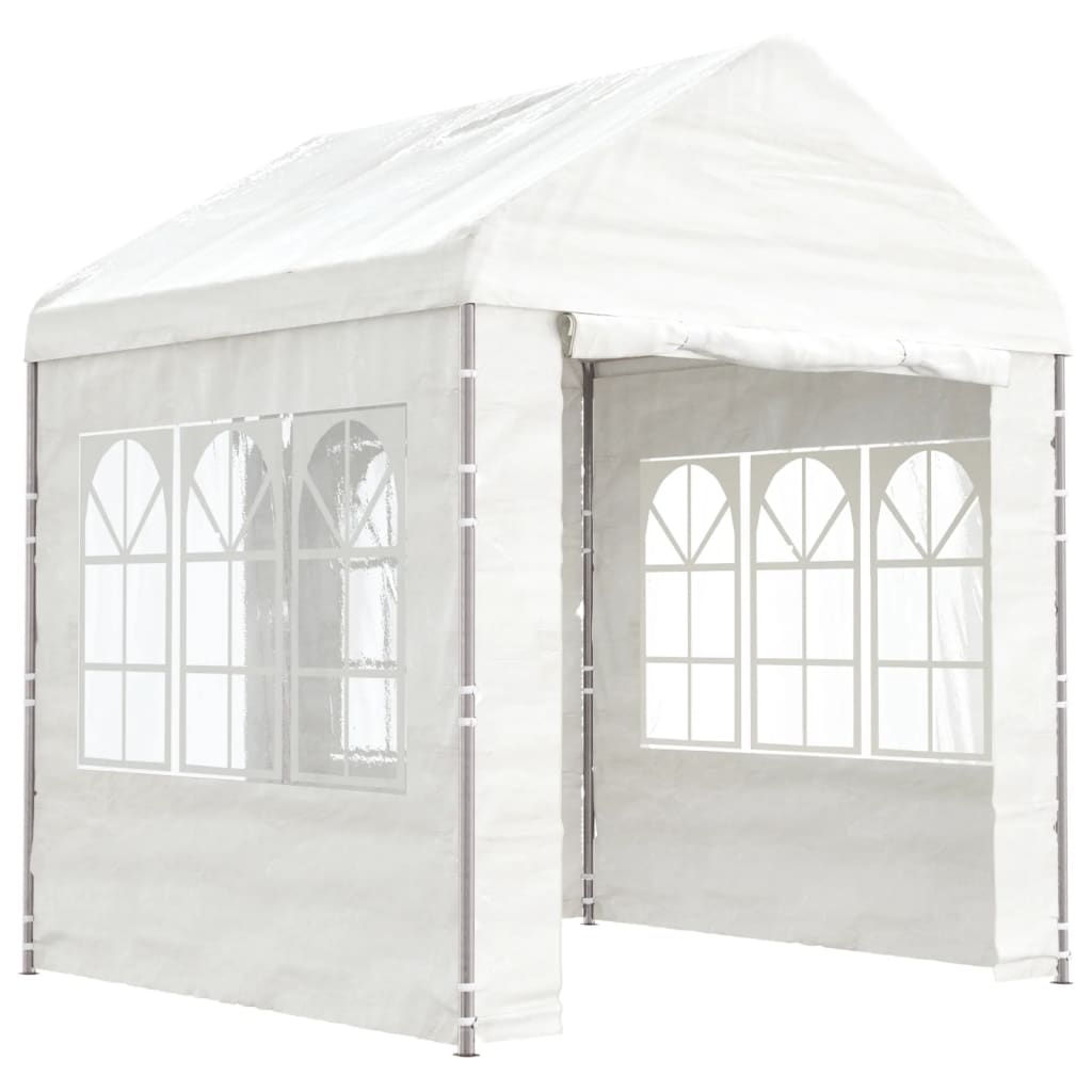 Cenador Con Techo Polietileno Blanco 2,28X2,23X2,69 M
