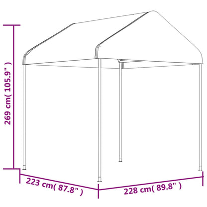 Cenador Con Techo Polietileno Blanco 2,28X2,23X2,69 M