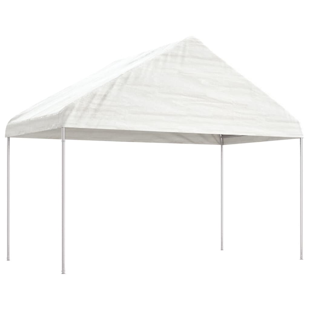Cenador Con Techo Polietileno Blanco 20,07X4,08X3,22 M