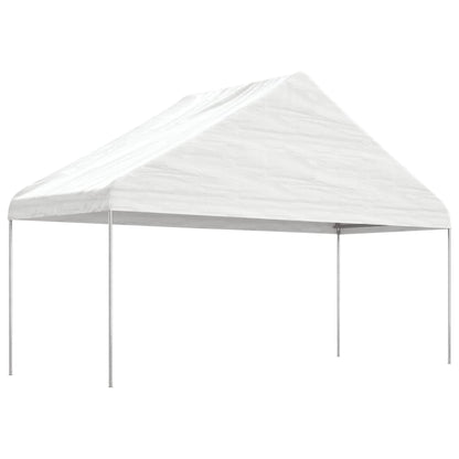 Cenador Con Techo Polietileno Blanco 5,88X2,23X3,75 M