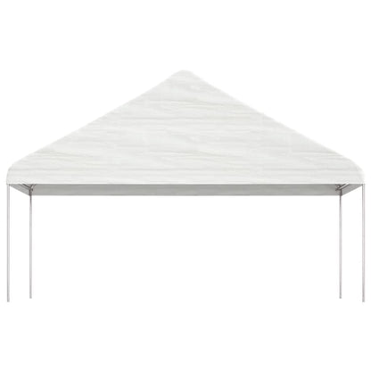 Cenador Con Techo Polietileno Blanco 5,88X2,23X3,75 M