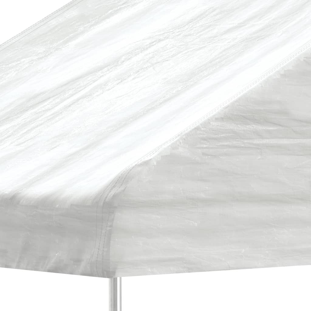 Cenador Con Techo Polietileno Blanco 5,88X2,23X3,75 M