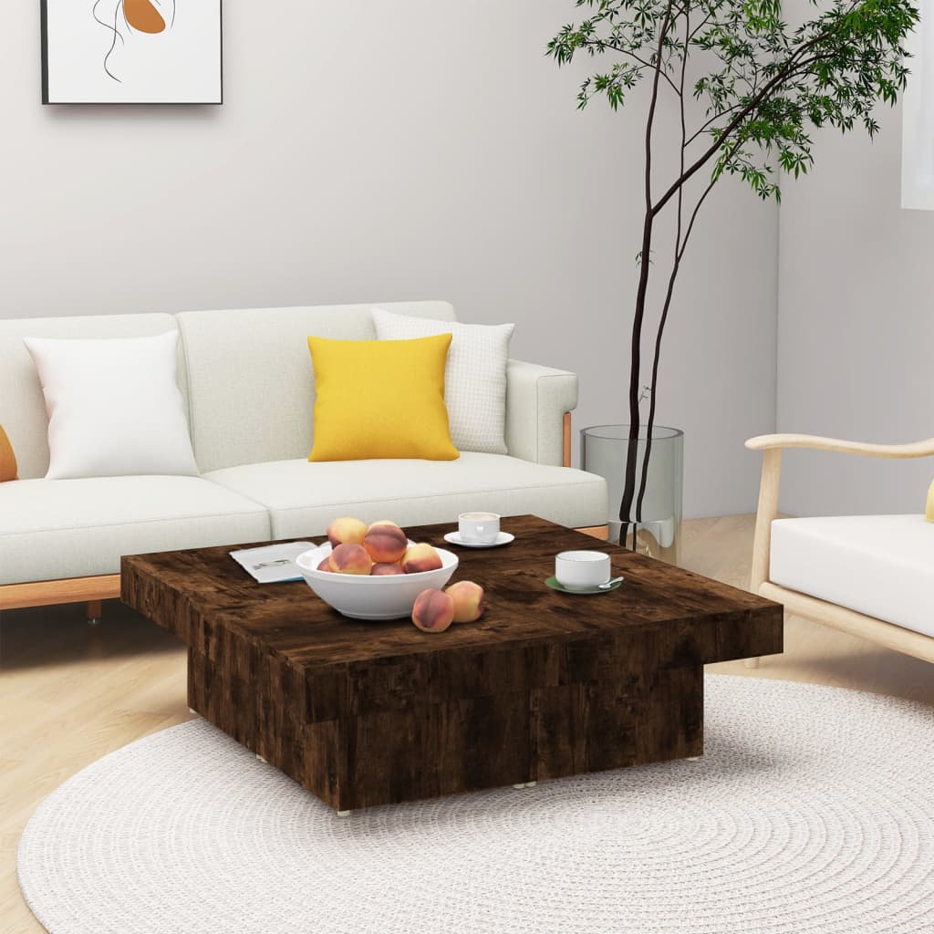 Mesa De Centro Madera De Ingeniería Envejecida 90X90X28 Cm